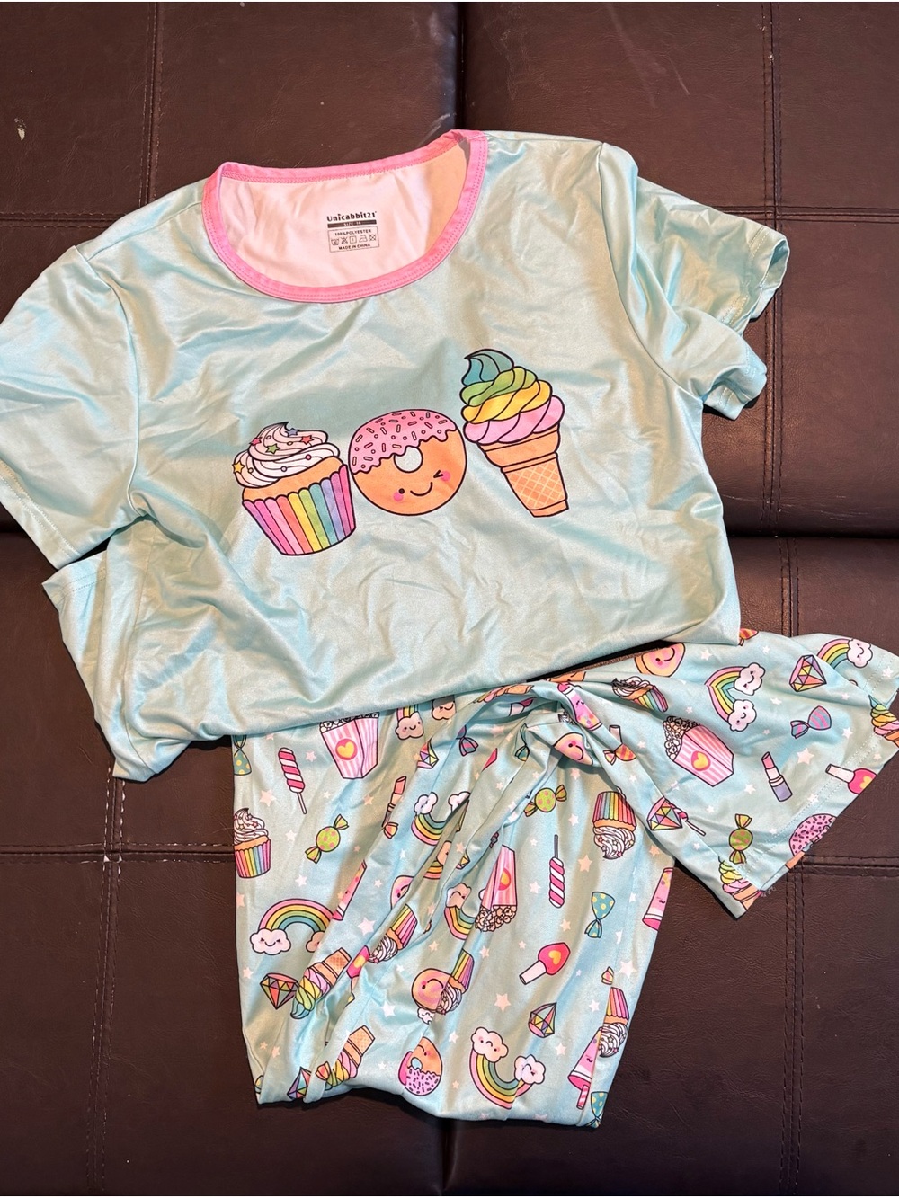 Girl’s “Sweets” matching pajama set size 16 top and long pants
